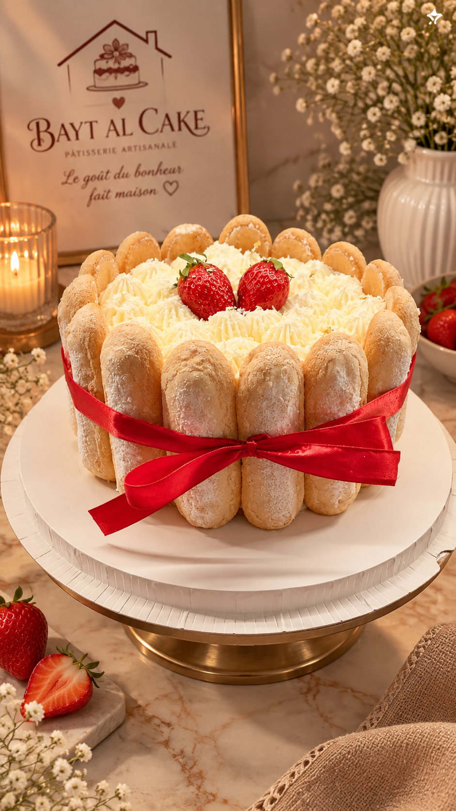 Charlotte Fraise Bayt Al Cake